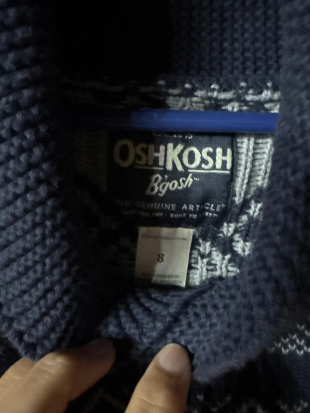 Oshkosh size 8 sweater/ sweatshirt combo, navy and gray